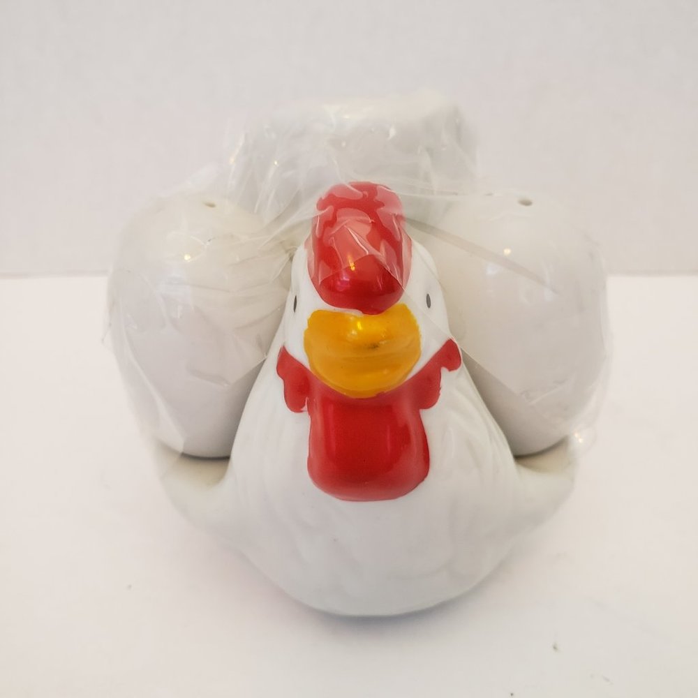Chicken Figurine Napkin Holder with Salt & Pepper Shakers